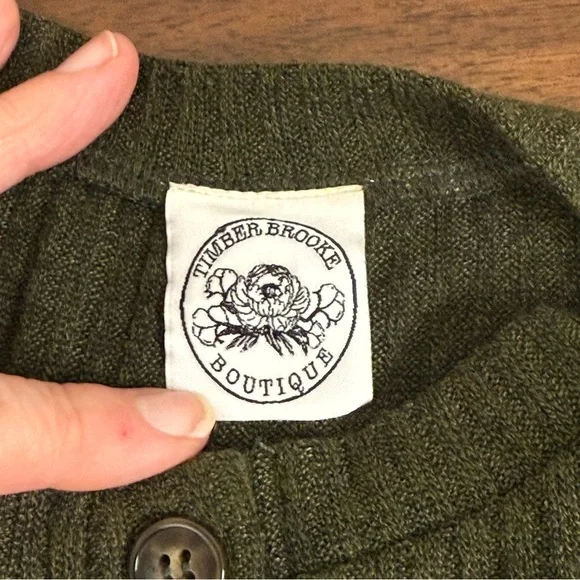 Timber Brooke Olive Ribbed Long Sleeve Henley Top Women’s S Fall Casual - Picture 5 of 7